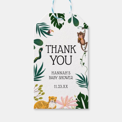 Jungle Baby Shower Thank You Gift Tags