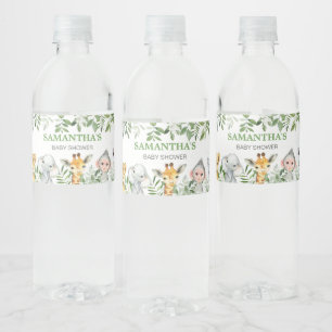 Jungle Baby Shower Water Bottle Label