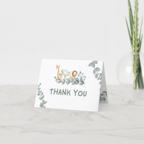 Jungle Baby Shower Wild One Thank You Card