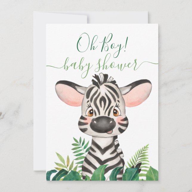 Jungle Baby Shower Zebra Invitation (Back)