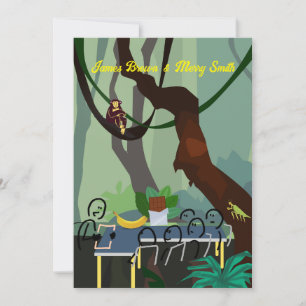 Jungle Banana Chocolate in Love Wedding Invitation