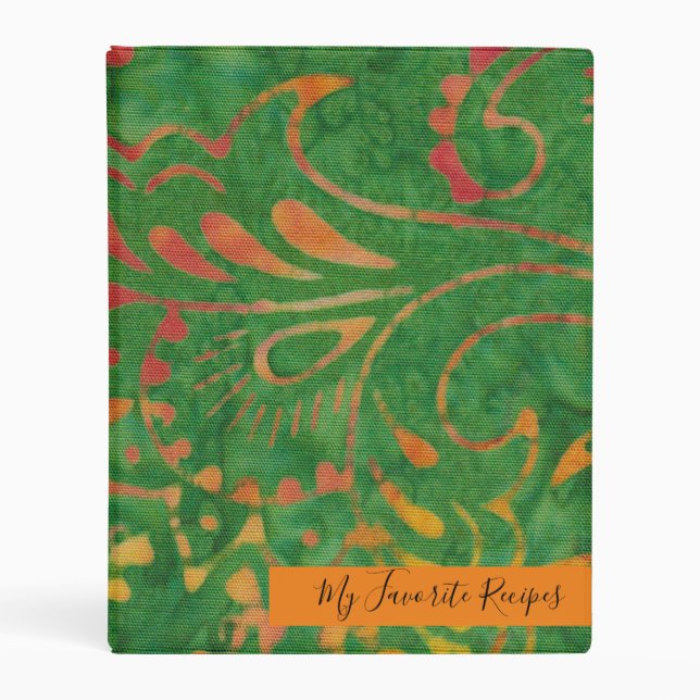 Jungle Batik Personalized Recipe Binder (Front)