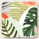 Jungle Beat Tropical Greenery Beverage Coaster<br><div class="desc">This Jungle Beat design showcases different tropical greenery in various colors,  shapes,  and sizes. | 133075GG</div>