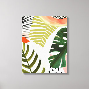 Jungle Beat Tropical Greenery Canvas Print