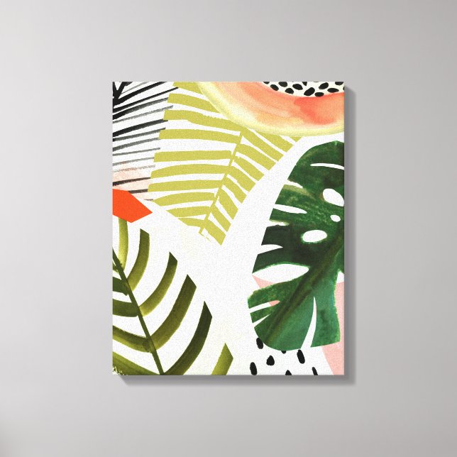 Jungle Beat Tropical Greenery Canvas Print (Front)