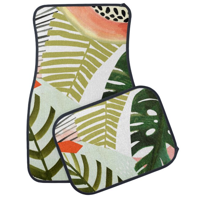 Jungle Beat Tropical Greenery Car Floor Mat (Set)