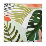 Jungle Beat Tropical Greenery Ceramic Tile<br><div class="desc">This Jungle Beat design showcases different tropical greenery in various colors,  shapes,  and sizes. | 133075GG</div>