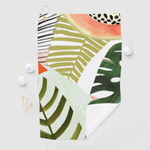 Jungle Beat Tropical Greenery Golf Towel