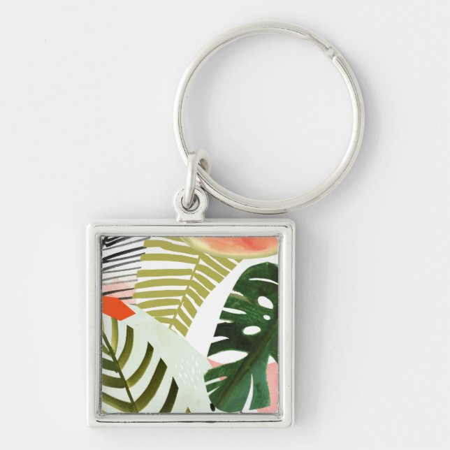 Jungle Beat Tropical Greenery Keychain (Front)