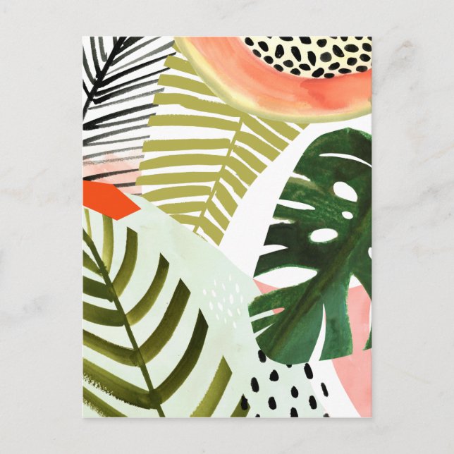 Jungle Beat Tropical Greenery Postcard (Front)