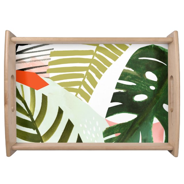 Jungle Beat Tropical Greenery Serving Tray (Front)