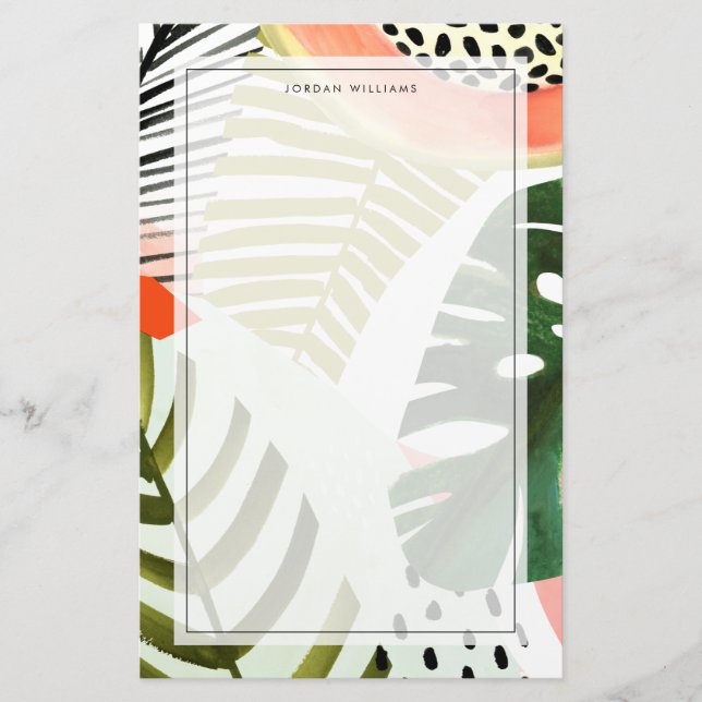 Jungle Beat Tropical Greenery Stationery (Front)