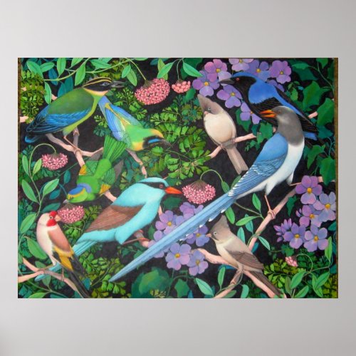 Jungle Birds of Asia Poster
