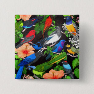 Jungle Birds of Mexico Button