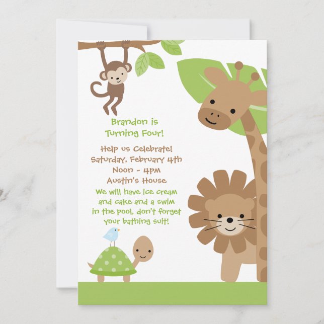 Jungle Birthday Party Invitation (Front)