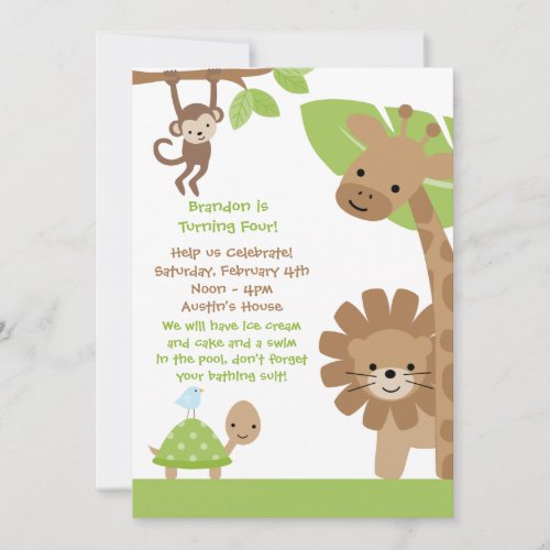 Jungle Birthday Party Invitation