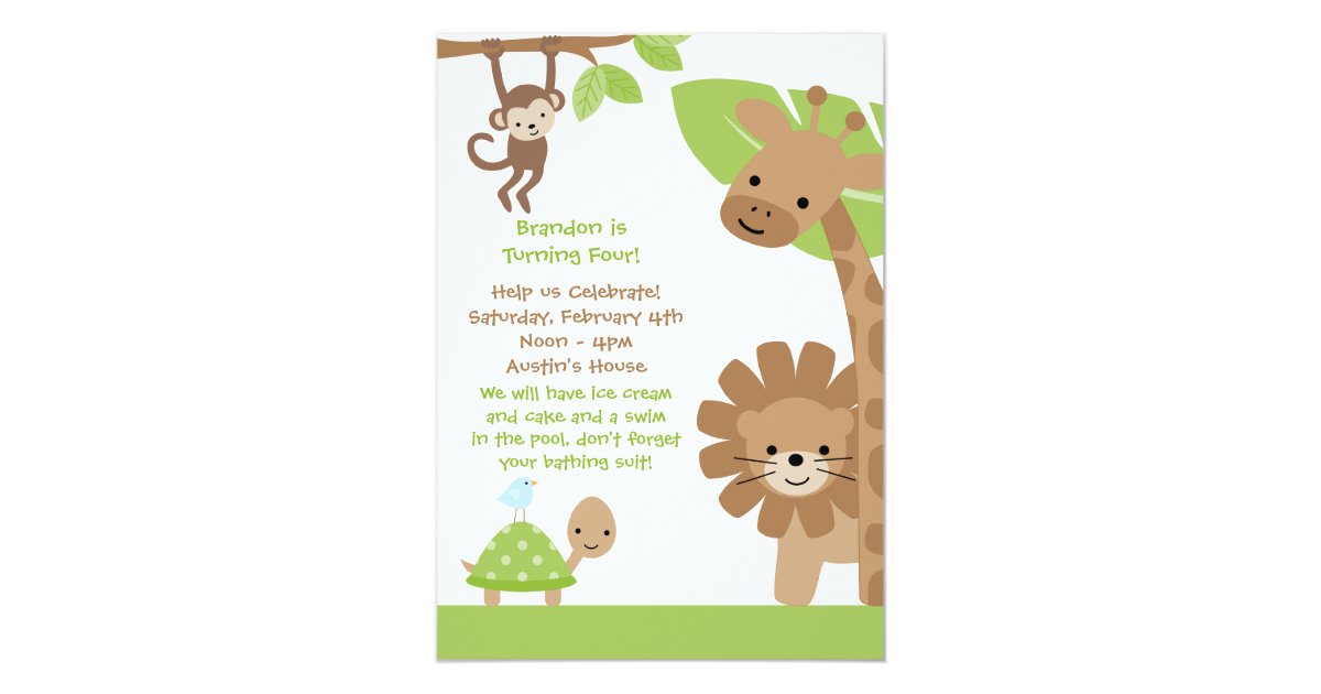 Jungle Birthday Party Invitation | Zazzle.com