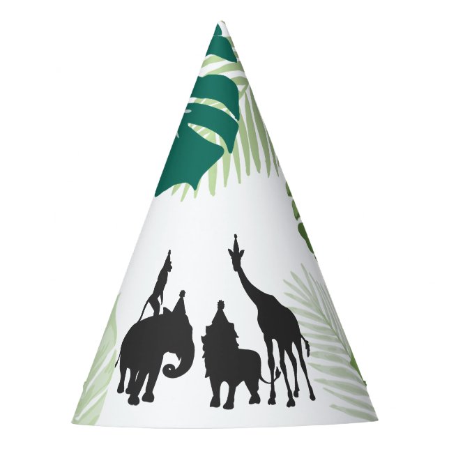 Jungle Birthday Party Paper hat Safari Animals (Front)