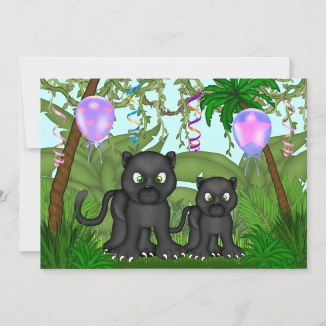 Jungle Black Panther Baby Shower Invitation (Front)