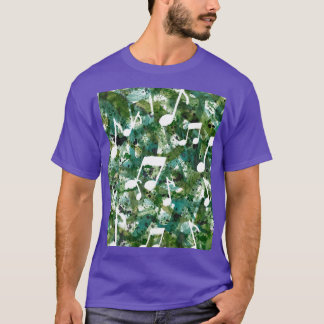 Jungle Boogie Green Watercolor Music Note Silhouet T-Shirt