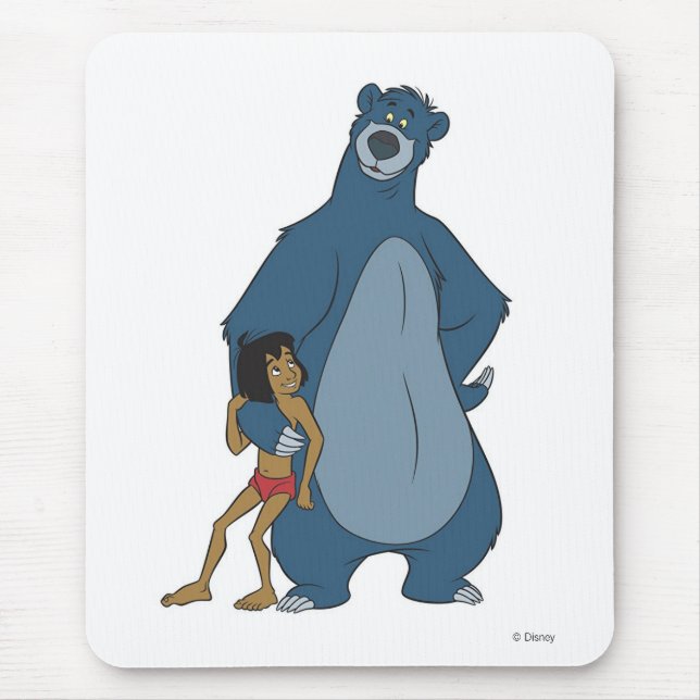 Jungle Book Baloo and Mowgli standing Disney Mouse Pad (Front)