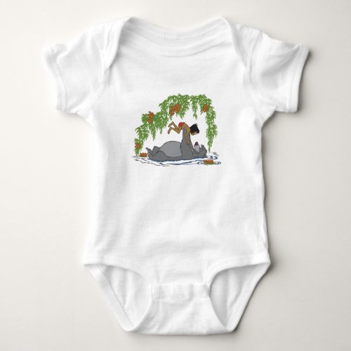 Jungle Book Baloo holding up Mowgli  Disney Baby Bodysuit