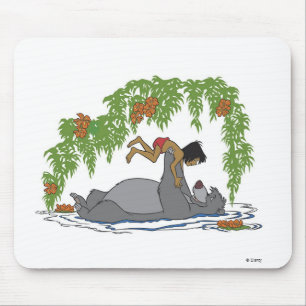 Jungle Book Baloo holding up Mowgli Disney Mouse Pad