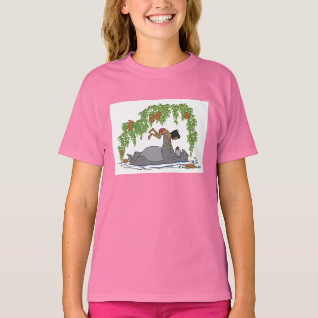 Jungle Book Baloo holding up Mowgli  Disney T-Shirt (Front)