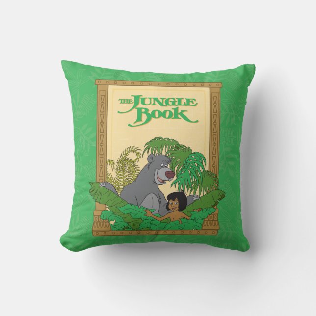 Jungle Book - Mowgli and Baloo Throw Pillow (Front)