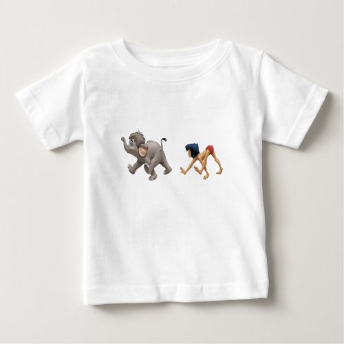 Jungle Books Mowgli and Baby Elephant marching Baby T_Shirt
