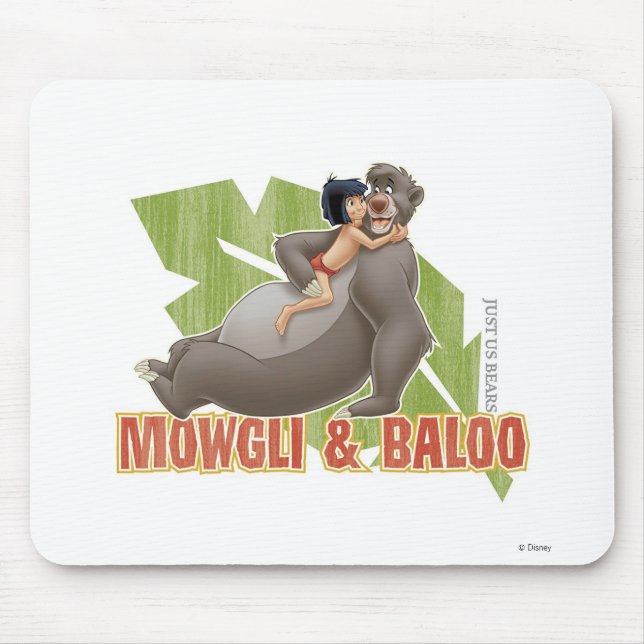 Jungle Book's Mowgli and Baloo Hugging Disney Mouse Pad (Front)