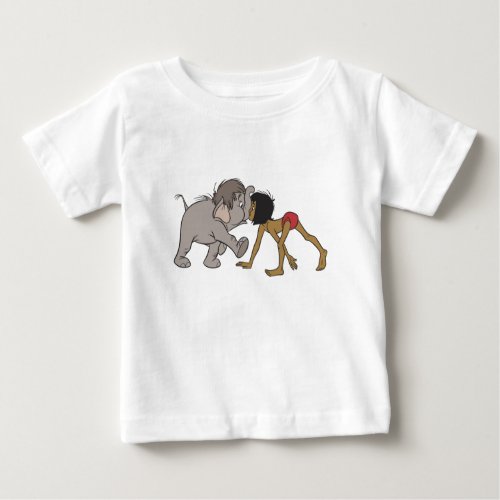 Jungle Books Mowgli With Baby Elephant Disney Baby T_Shirt