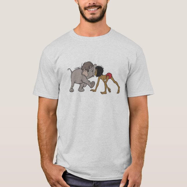 Jungle Book's Mowgli With Baby Elephant Disney T-Shirt (Front)