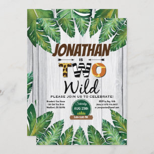 Jungle boy 2nd birthday party invitation. Safari Invitation