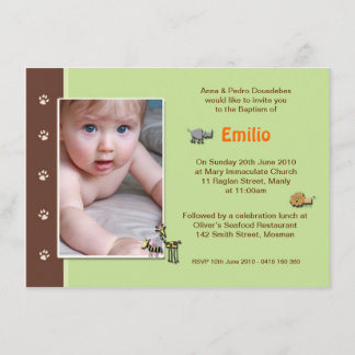 Jungle Boy Christening Invitations