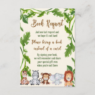 Jungle Bring a book Card, Safari Bring a Book Card