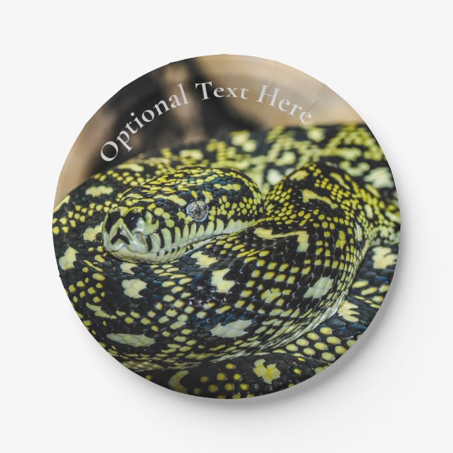 Jungle Carpet Python Snake Paper Plates (Front)