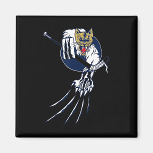 Jungle Cat Hockey Ice Beast Goalie Logo Magnet
