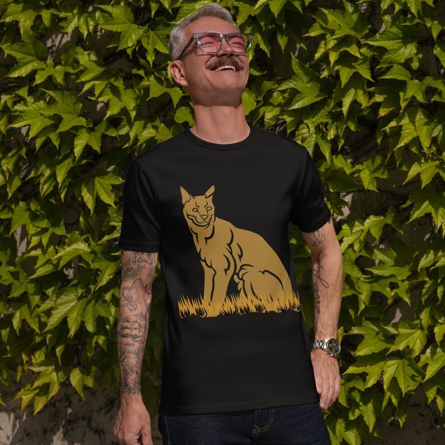 Jungle Cat Serval Black Men Women T-Shirt (Creator Uploaded)