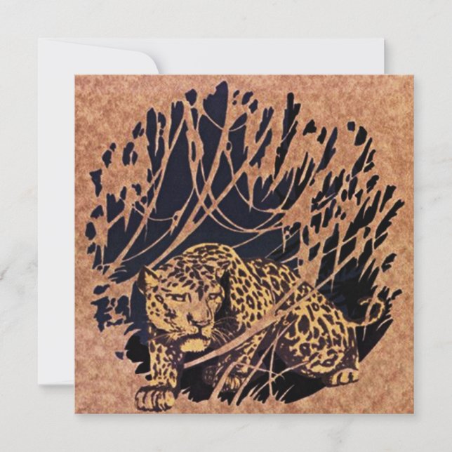 JUNGLE CAT THEMED SAFARI Birthday Party INVITATION (Front)