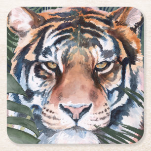 Jungle Cat - Tiger Square Paper Coaster
