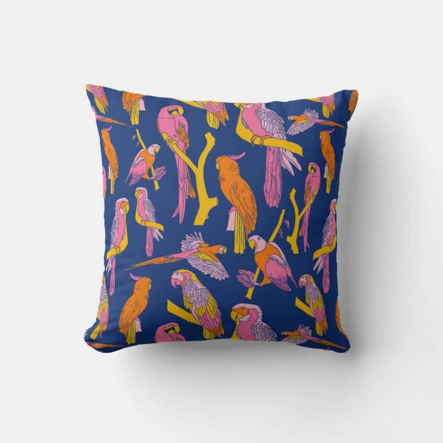 Jungle Chatter Throw Pillow (Front)