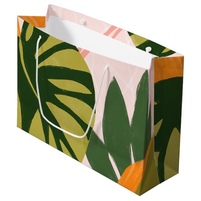 Jungle Collage I Large Gift Bag (Front Angled)