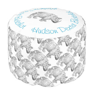 Jungle Creatures Rhinoceros Nursery Decor Pouf