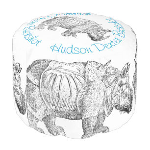 Jungle Creatures Rhinoserous Nursery Decor Pouf