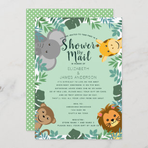 Jungle Critters Baby Shower by Mail Invitation