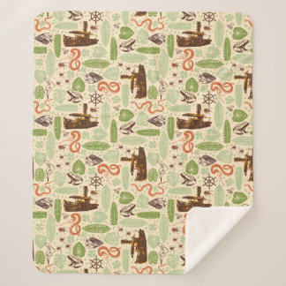 Jungle Cruise Pattern Sherpa Blanket
