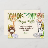 Jungle Diaper Raffle, Safari Diaper Raffle Card (Front/Back)