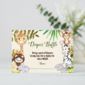 Jungle Diaper Raffle, Safari Diaper Raffle Card (Standing Front)