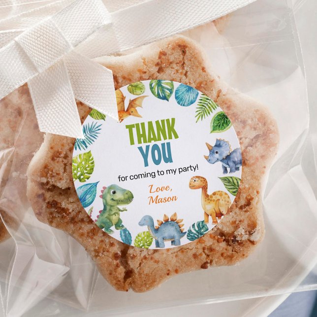 Jungle Dinosaur Boy Labels Birthday Baby Shower (Creator Uploaded)